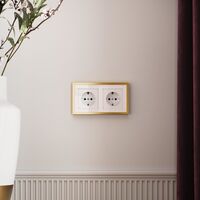 Рамка на 2 поста (белый/золотистая латунь, Baguette) / W0022853