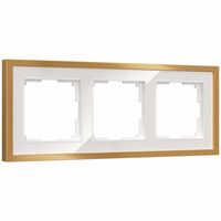 Рамка на 3 поста (белый/золотистая латунь, Baguette) / W0032853