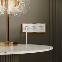 Рамка на 3 поста (белый/золотистая латунь, Baguette) / W0032853