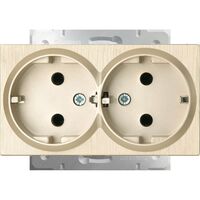 Розетка двойная с заземлением (шампань  рифленый) / W1172010