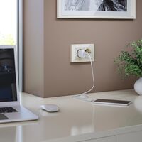 Розетка двойная с заземлением (слоновая кость) / W1172003