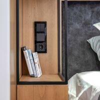 Розетка с заземлением, безвинтовой зажим (черный матовый) / W1171308