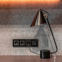 Розетка с заземлением, безвинтовой зажим (черный матовый) / W1171308