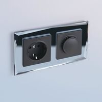 Розетка с заземлением, безвинтовой зажим (черный матовый) / W1171308