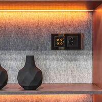 Розетка с заземлением и шторками (черный матовый) / W1171108