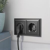 Розетка с заземлением и шторками (черный матовый) / W1171108