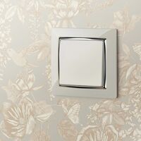 Рамка на 1 пост (слоновая кость/хром, Snabb) / W0011903