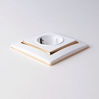 Рамка на 1 пост (белый/золото, Snabb) / W0011933