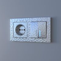 Рамка на 2 поста (серебряный, Hammer) / W0022406