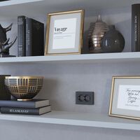 Розетка двойная с заземлением (черный, Hammer) / W1272008