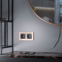 Розетка с заземлением и шторками (черный, Hammer) / W1271108