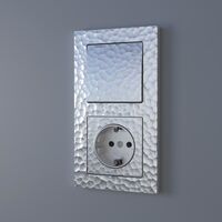 Розетка с заземлением (серебряный, Hammer) / W1271006