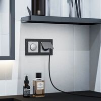 Розетка влагозащ. с зазем. с защит. крышкой и шторками (серебряный, Hammer) / W1271206