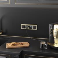 Выключатель двухклавишный проходной (черный матовый) / W1122008