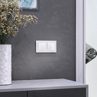 Выключатель двухклавишный проходной с подсветкой (белый, Hammer) / W1222101