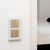 Выключатель двухклавишный с подсветкой (шампань рифленый) / W1120110