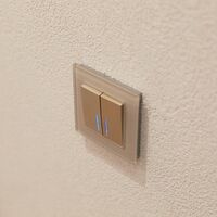 Выключатель двухклавишный с подсветкой (шампань рифленый) / W1120110