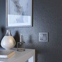 Выключатель двухклавишный (серебряный, Hammer) / W1220006