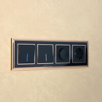 Выключатель одноклавишный проходной с подсветкой (черный матовый) / W1112108