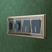 Выключатель одноклавишный проходной с подсветкой (черный матовый) / W1112108