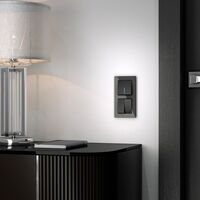 Выключатель одноклавишный с подсветкой (черный, Hammer) / W1210108