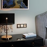 Выключатель одноклавишный с подсветкой (шампань рифленый) / W1110110