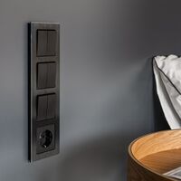 Рамка на 4 поста (черный, Aluminium) / W0041708