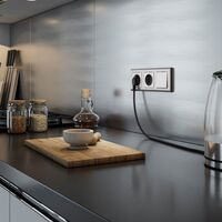 Розетка с заземлением (глянцевый никель) / W1171002