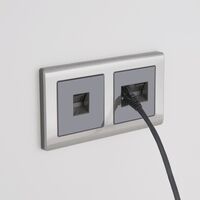 Накладка для двойной розетки Еthernet RJ-45 (серо-коричневый) / WL07-RJ45+RJ45-CP