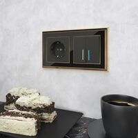 Рамка на 2 поста (золото/черный, Palacio) / WL17-Frame-02