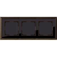 Рамка на 3 поста (бронза/черный, Palacio) / WL17-Frame-03