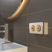 Розетка двойная с заземлением Gallant (шампань рифленый) / W5072110