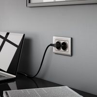 Розетка двойная с заземлением (глянцевый никель) / W1172002