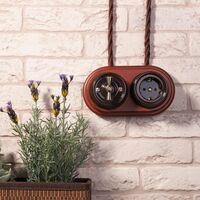 Розетка с заземлением (коричневый) Ретро / WL18-03-01