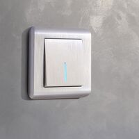 Выключатель одноклавишный проходной с подсветкой (перламутровый рифленый) / W1112113