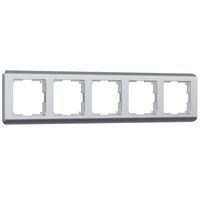 Рамка на 5 постов (серебряный, Stream) / WL12-Frame-05