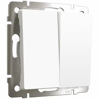 Выключатель двухклавишный (белый матовый) / W1120061