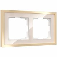 Рамка на 2 поста (айвори/латунь, Baguette) / W0022851