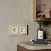 Рамка на 2 поста (айвори/латунь, Baguette) / W0022851