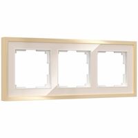 Рамка на 3 поста (айвори/латунь, Baguette) / W0032851