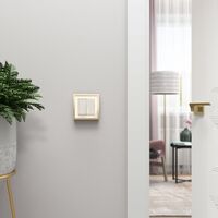 Рамка на 1 пост (айвори/латунь, Baguette) / W0012851