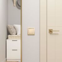 Рамка на 1 пост (айвори/латунь, Baguette) / W0012851