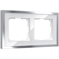 Рамка на 2 поста (белый/серебро, Baguette) / W0022850