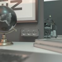 Розетка тройная с заземлением и шторками Gallant (серебряный) / W5073106