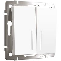 Выключатель двухклавишный с подсветкой (белый матовый) / W1120161