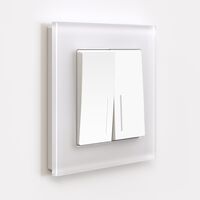 Выключатель двухклавишный с подсветкой (белый матовый) / W1120161