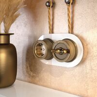 Выключатель на 4 положения двухклавишный Retro (Бронзовый) / WL19-01-05