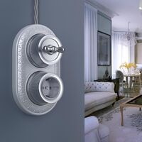 Выключатель на 4 положения двухклавишный Retro (Матовый хром) / WL19-01-05