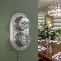 Выключатель на 4 положения двухклавишный Retro (Матовый хром) / WL19-01-05