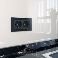 Розетка двойная с заземлением (черный матовый) / W1172008